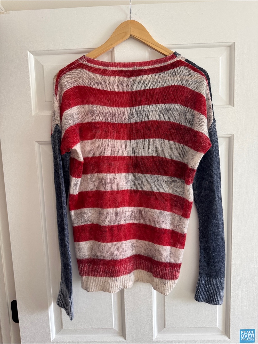 Cashmere Star-Spangled Knit Sweater in Red, White & Blue - Picture 3 of 3